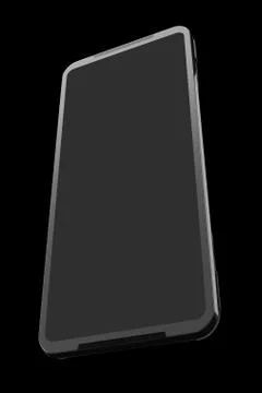Front view of black smartphone with empty screen, concept of mobile gaming Stock Illustration