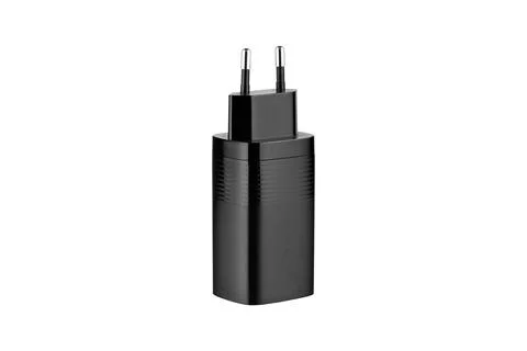 Front View of Black Triple USB Fast Charger Mockup Stock Photos