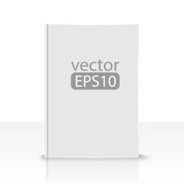 Front view of blank book on white background Stock Illustration