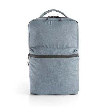 Front view of blue backpack for everyday use. Stock Photos