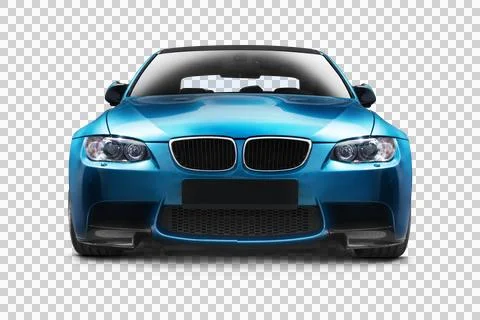 Front View of Blue Luxury Sport Car on Transparent Background Stock Illustration