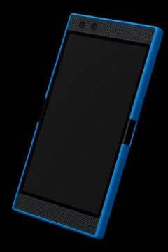 Front view of blue smartphone with empty screen, concept of mobile gaming Stock Illustration