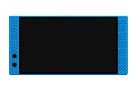 Front view of blue smartphone with empty screen, concept of mobile gaming Stock Illustration