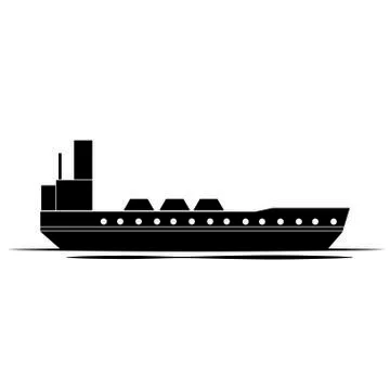 Front view of a boat Stock Illustration