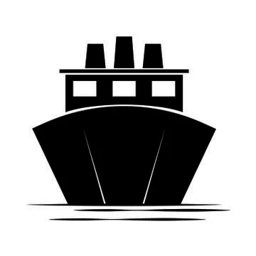 Front view of a boat Stock Illustration