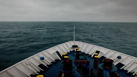 Front View from a Boat in the Middle of the Ocean Stock Footage 315094138