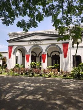 Front view of a Bogor train station historic building Foto stock