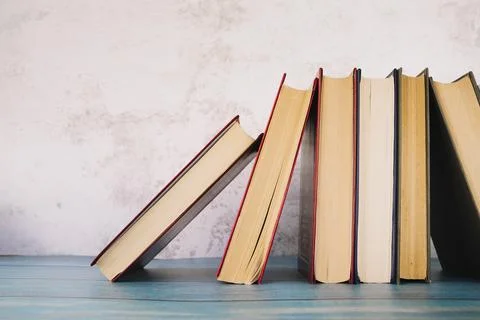 Front view book line Stock Photos