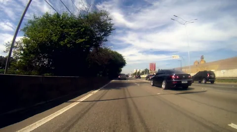 Front view of the camera in a car drive trough the city of sao paulo Stock Footage 50817665