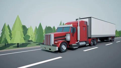 Front view camera follows American semi truck. 動画素材 89885642