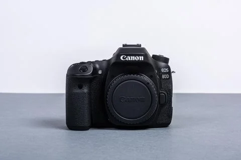 Front view of Canon EOS 80D Stock Photos
