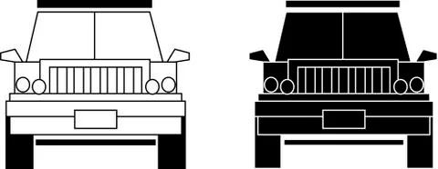 Front view of a car Stock Illustration