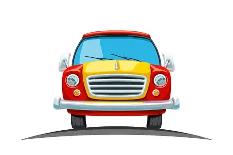 Front view cartoon car Illustrazione stock