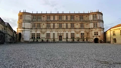 Front view of the castle of Grignan in the Drome, France Stock Footage 231308278