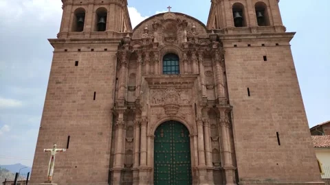 Front view of the cathedral of Belen in Cusco, Peru. Stock Footage 288595948