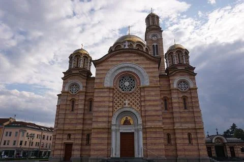 Front view of the Cathedral of Christ the Savior, Banja Luka Stock Photos