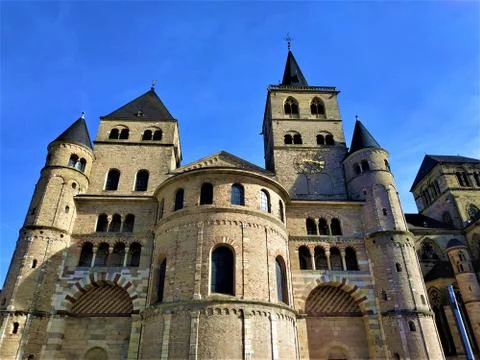 Front view of the cathedral of Trier Stock Photos