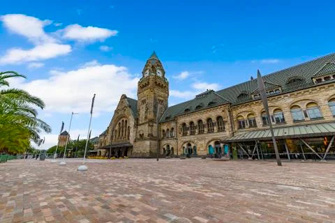 Front view of the central train station  스톡 사진