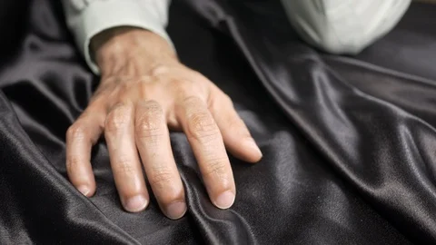 Front view. CEO playing with his fingers while being bored.4k. Stock Footage 95999688