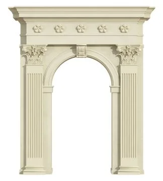 Front view of a classic arch with Corinthian column Stock Illustration