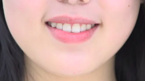 Front view of a close up of asian girl Stock Footage 45406953