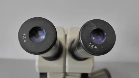 Front View Close-Up Microscope Eye Piece Stock Footage 316831140