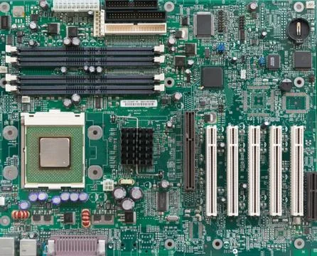 Front View of a Computer Motherboard Chip Stock Photos