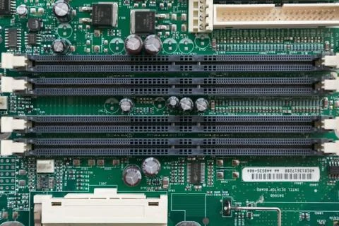 Front View of a Computer Motherboard Chip Stock Photos