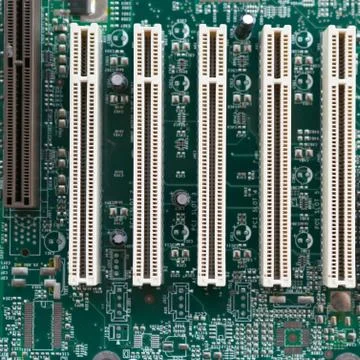 Front View of a Computer Motherboard Chip Stock Photos