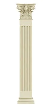 Front view of Corinthian column Stock Illustration
