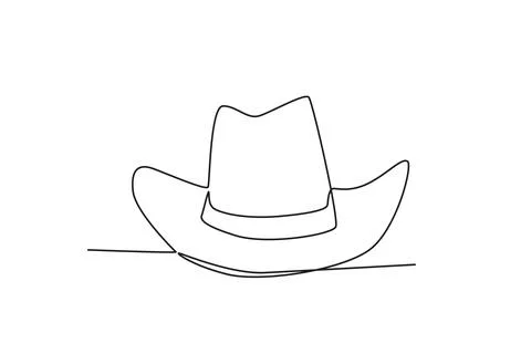 Front view of a cowboy hat Stock Illustration