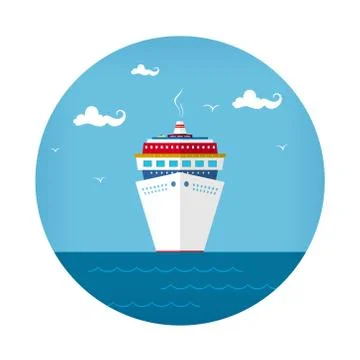 Front View of the Cruise Ship Stock-Illustration