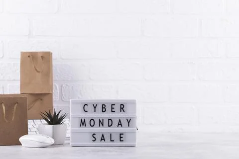 Front view cyber monday composition Stock Photos