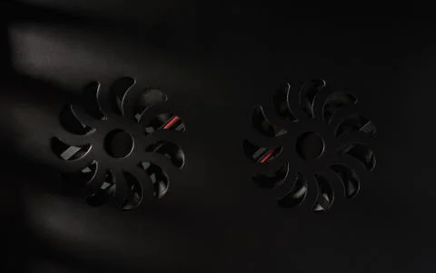 Front view of Desktop Computer Cooling system with sunlight from window shutt Stock Photos