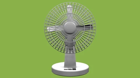 FRONT VIEW OF DESKTOP FAN ANIMATION Stock-Footage 98607779
