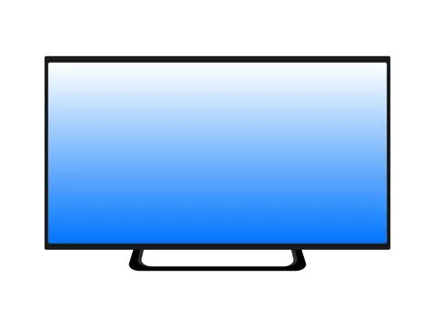 Front View Digital High Definition Sky Blue Television 스톡 일러스트