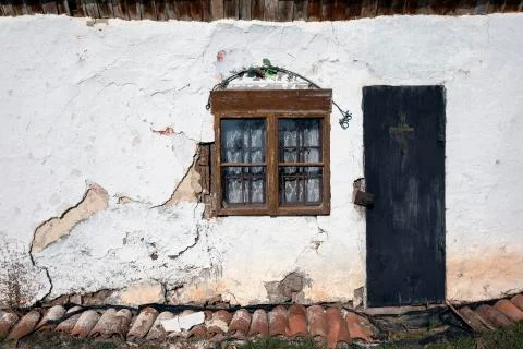 Front view of the door and window Stock Photos