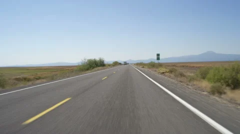 Front view of a Driving Plate: Car travels south on Silver Lake Road (County Stock Footage 59512611