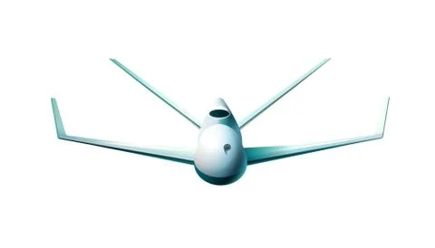 Front view of drone. Vector illustration of flying drone in front view. Stock Illustration