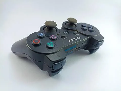 Front view of DualShock 3 gamepad wireless controller for PlayStation 3 Stock Photos