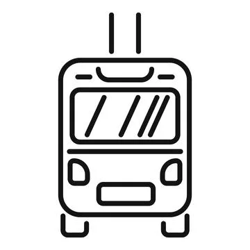 Front view of an electric bus driving on white background Stock Illustration