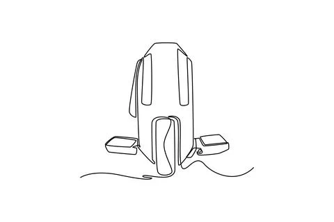 Front view electric unicycle (EUC). Highlighting compact wheel compartment Stock Illustration