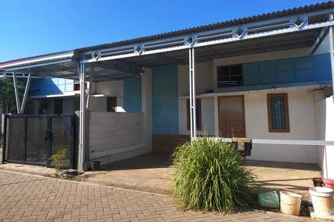 Front view of an elegant permanent house Stock Photos