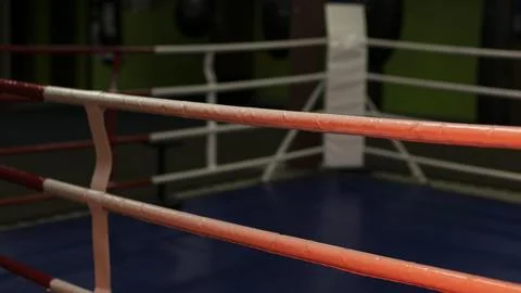 Front view empty boxing ring Stock Photos