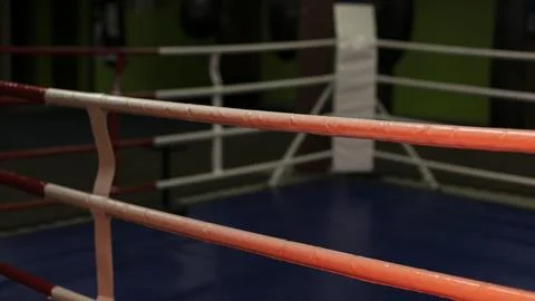 Front view empty boxing ring Stock Photos