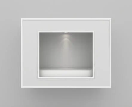 Front view of empty clean showcase Illustrazione stock