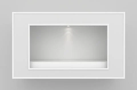 Front view of empty clean showcase Stock Illustration