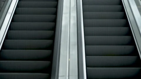 Front view of empty escalator Stock Footage 166458460