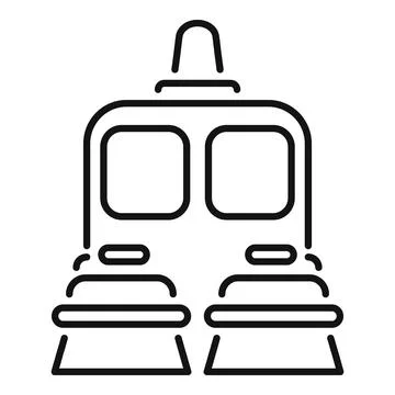 Front view of empty train with seats and windows Stock Illustration