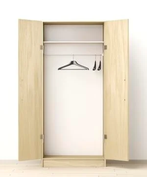 Front view of empty wardrobe Stock Illustration